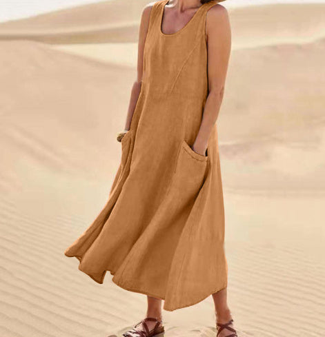 Ärmelloses langes Sommerkleid