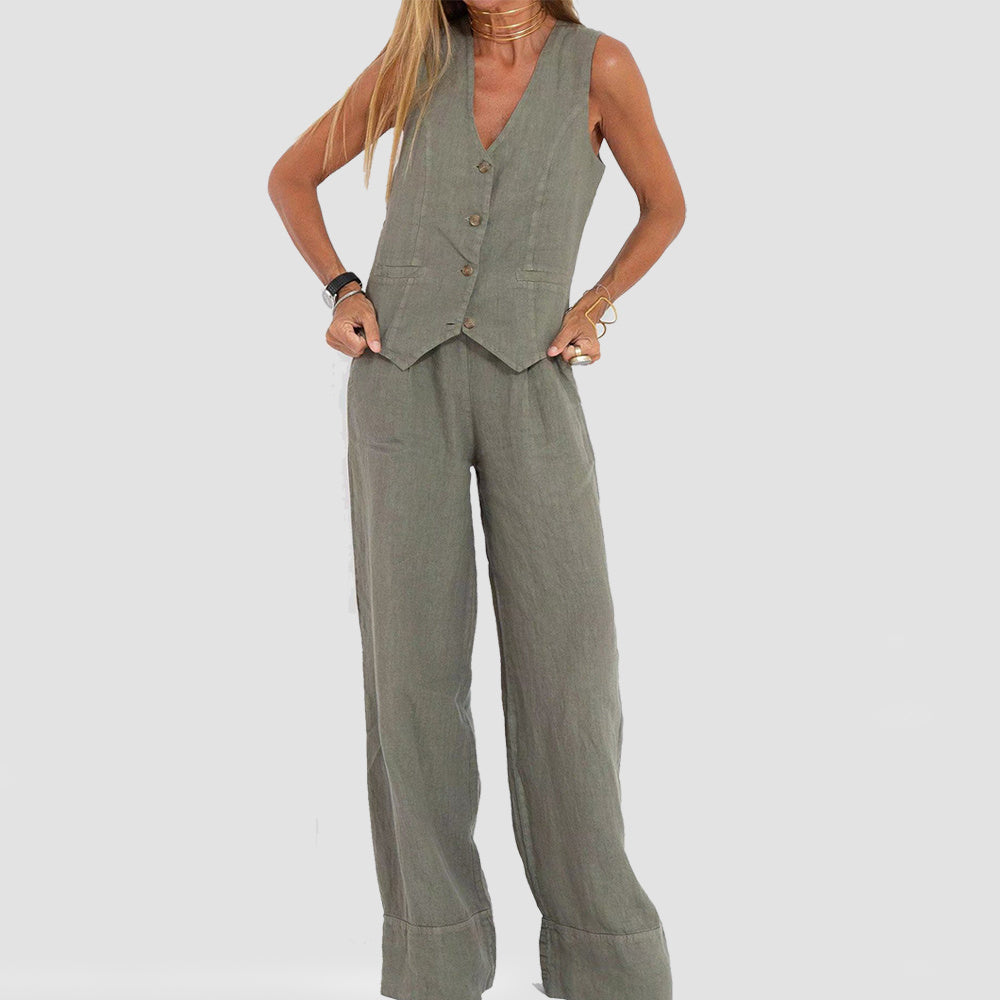 Sleeveless Summer Suit Set