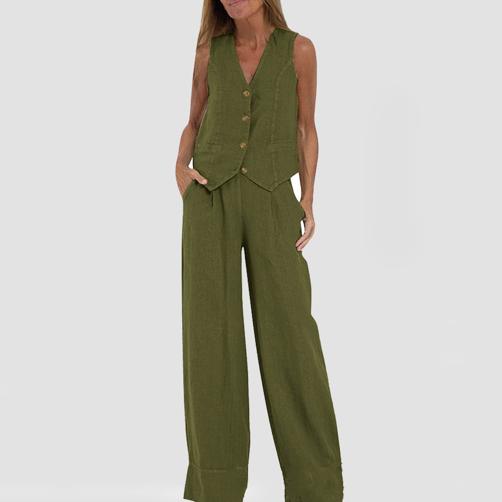 Sleeveless Summer Suit Set