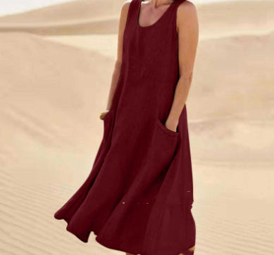 Ärmelloses langes Sommerkleid