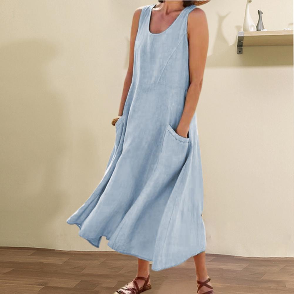 Ärmelloses langes Sommerkleid