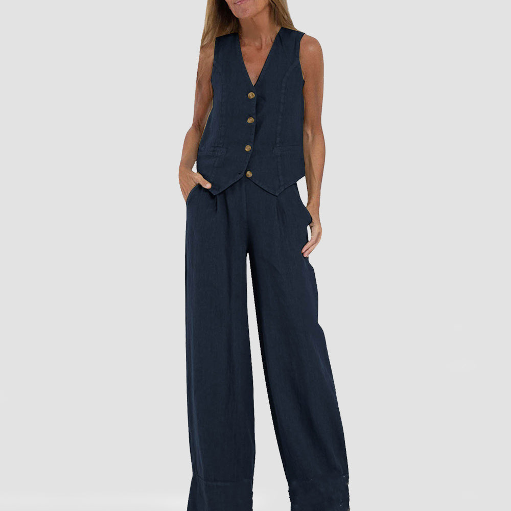 Sleeveless Summer Suit Set