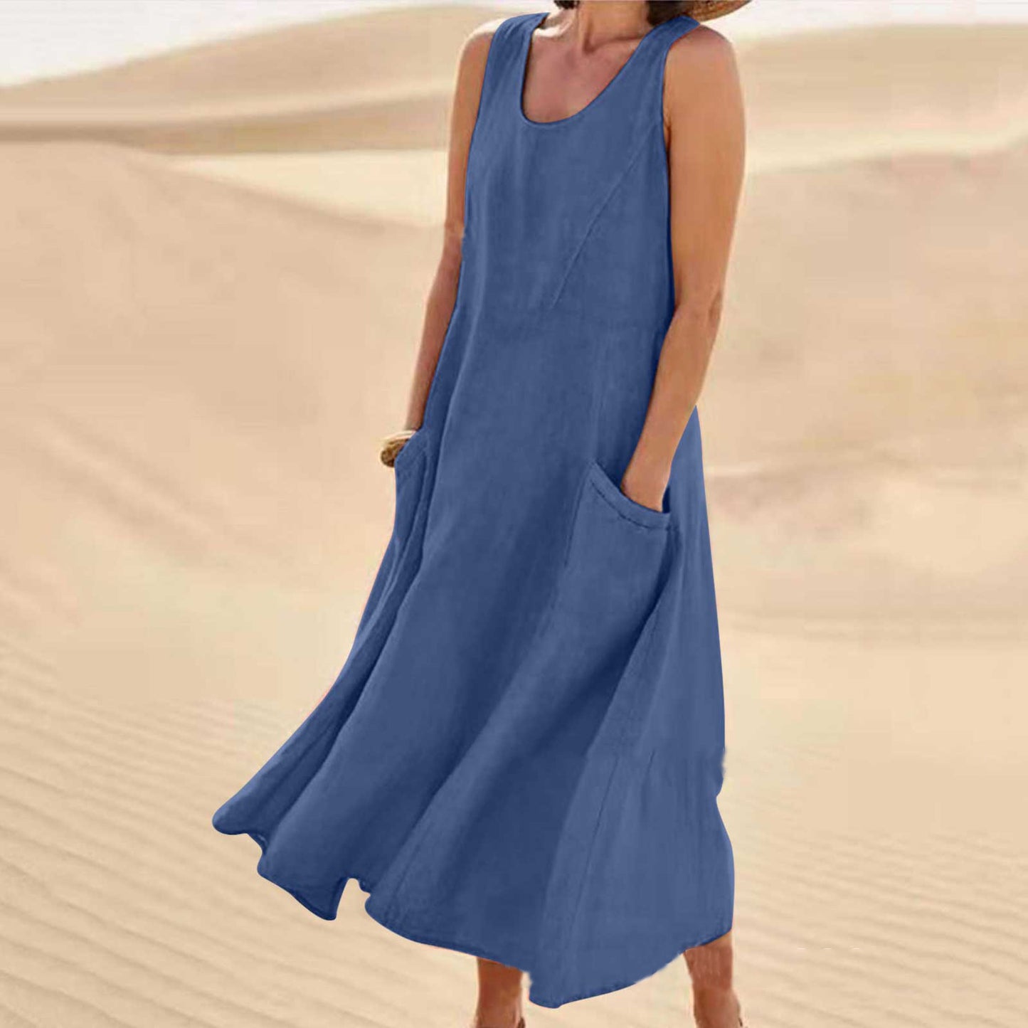 Ärmelloses langes Sommerkleid