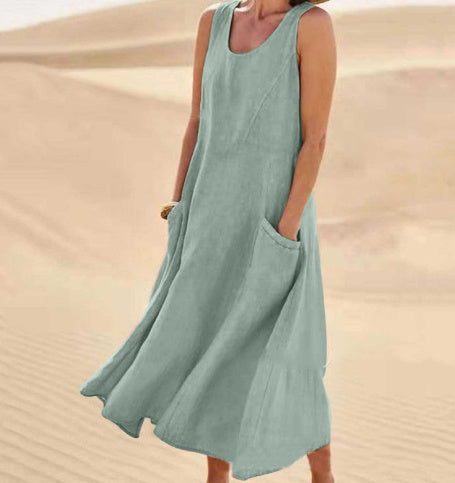 Ärmelloses langes Sommerkleid
