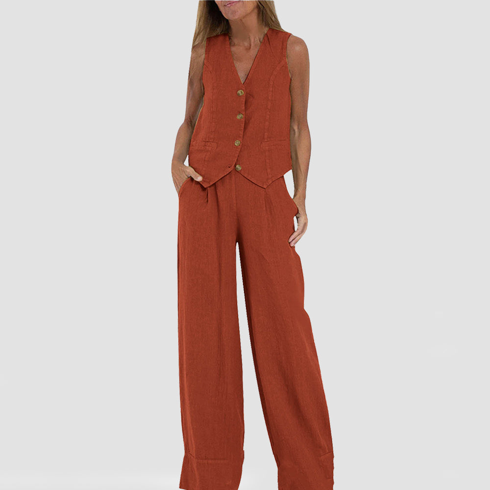 Sleeveless Summer Suit Set