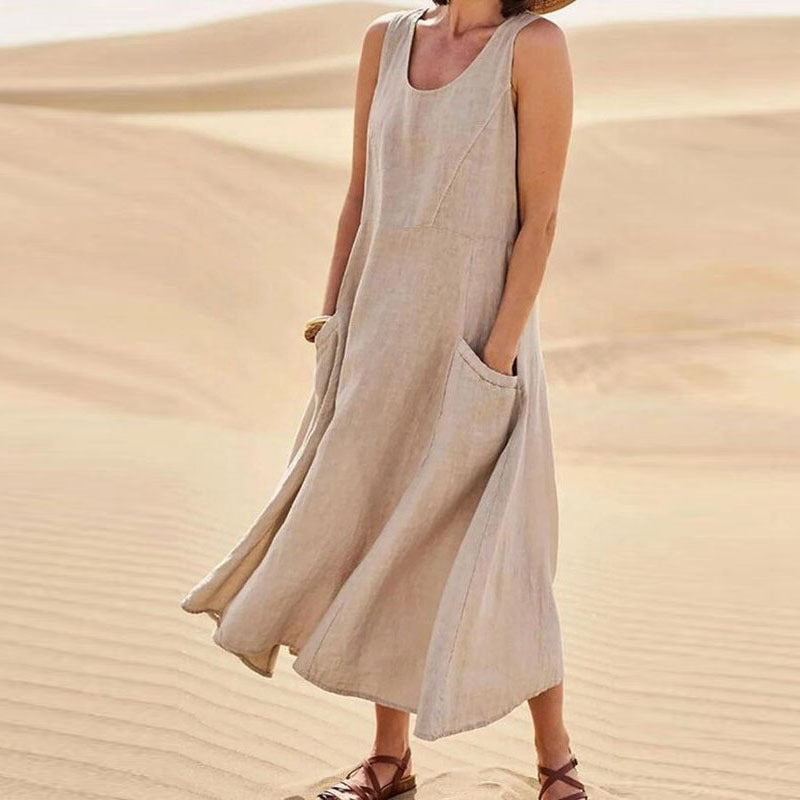 Ärmelloses langes Sommerkleid