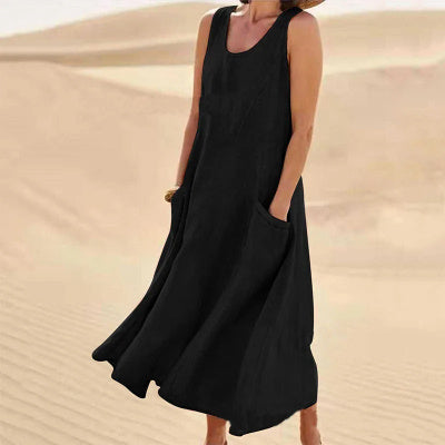 Ärmelloses langes Sommerkleid