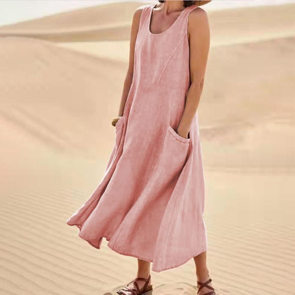 Ärmelloses langes Sommerkleid
