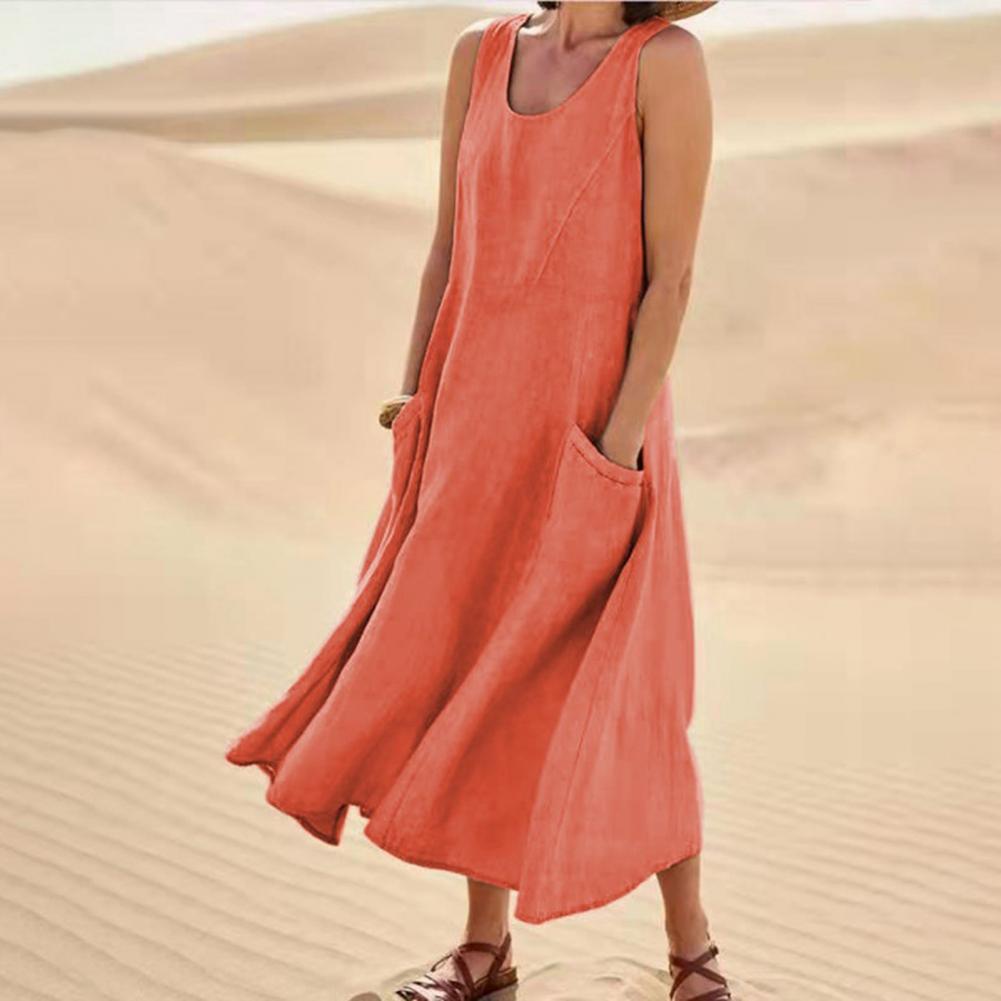 Ärmelloses langes Sommerkleid