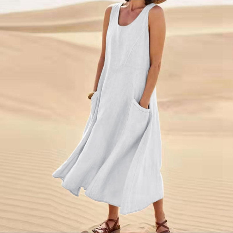Ärmelloses langes Sommerkleid