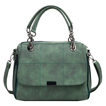Matte Damen-Umhängetaschen, große Kapazität, Matcha-Grün, PU-Leder, Boston-Tasche für Reisehandtaschen