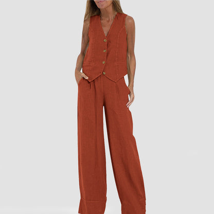 Sleeveless Summer Suit Set