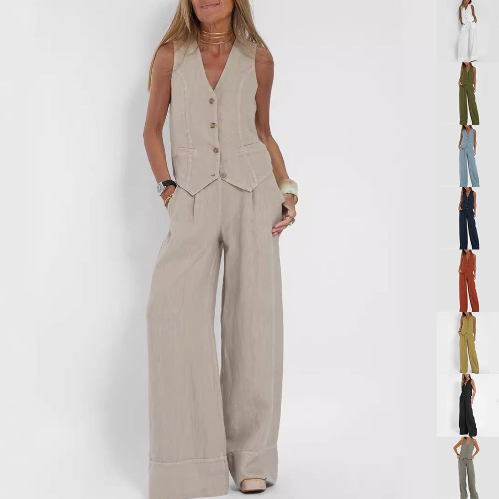 Sleeveless Summer Suit Set