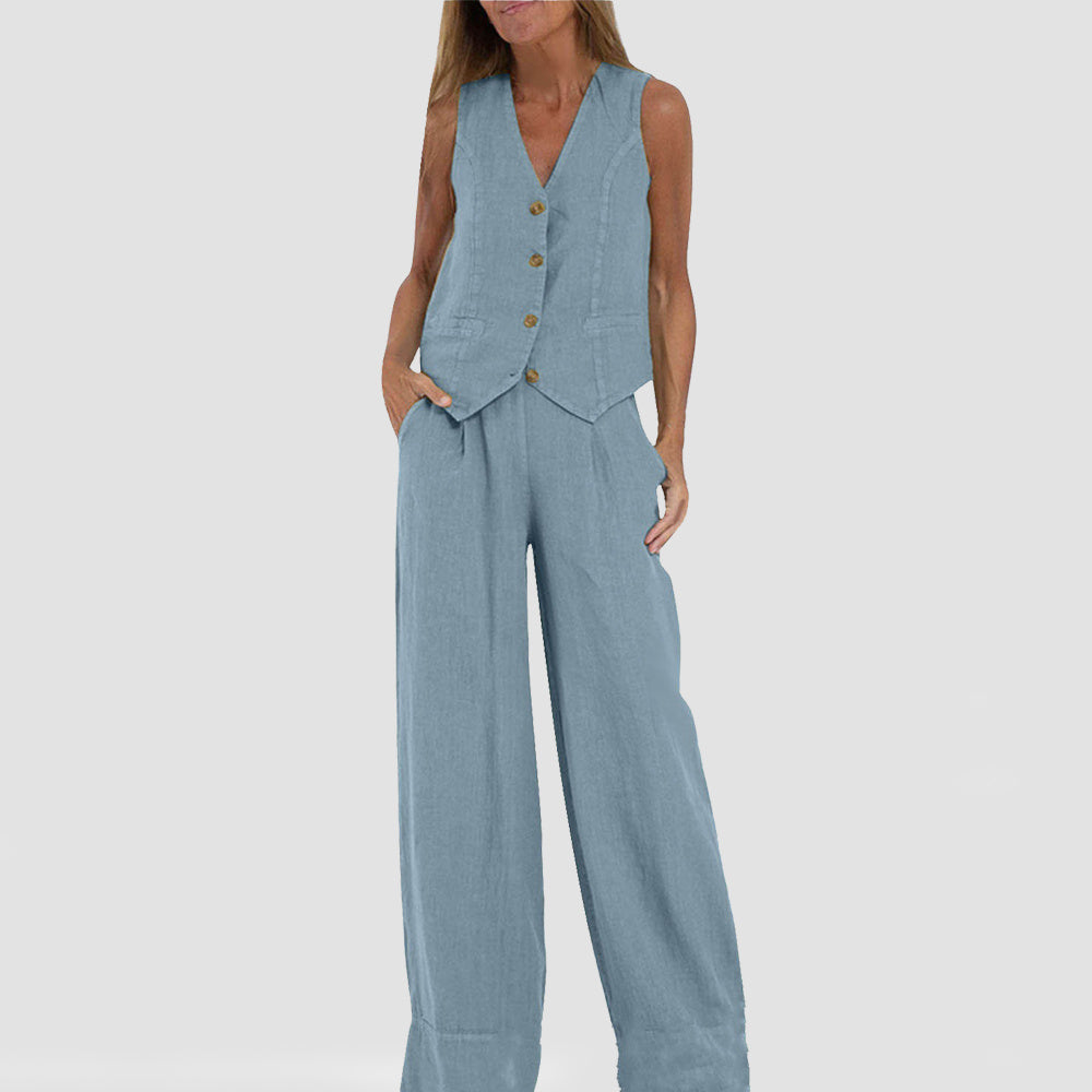 Sleeveless Summer Suit Set